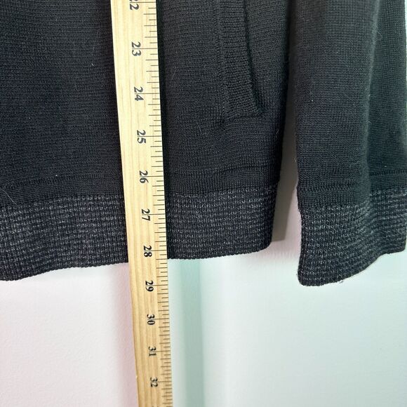 Calvin Klein Cardigan Men L Black Gray Euro Merino Sweater Preppy Classic NWOT - Picture 6 of 9